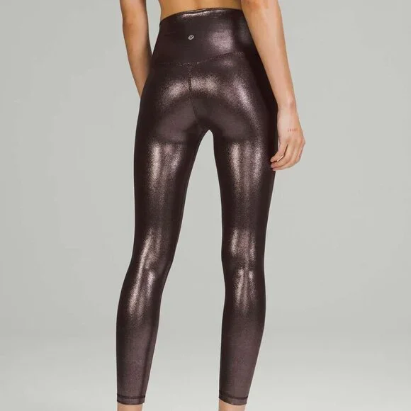 Lululemon Align High-Rise Pant 25" *Shine Radiate Foil Print French Press Size 8 - Picture 3 of 12